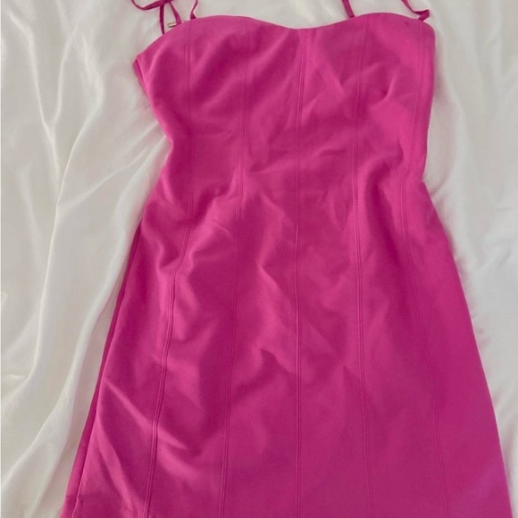 Like New Abercrombie & Fitch size Medium hot pink mini dress w/ cut outs - Picture 1 of 7